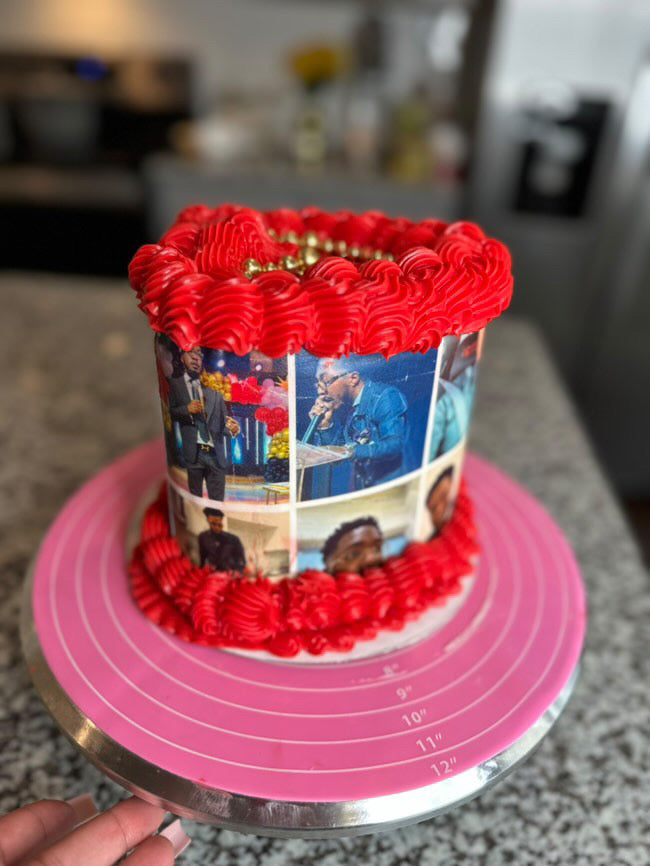 Edible Image Heart Cake