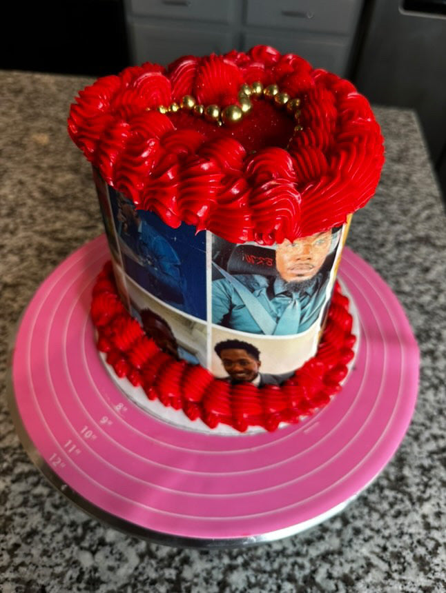 Edible Image Heart Cake