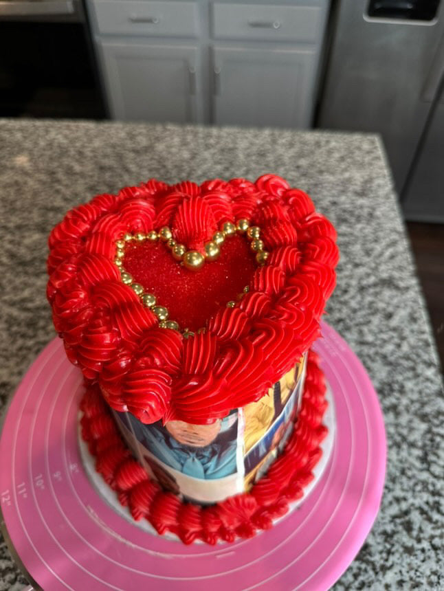 Edible Image Heart Cake