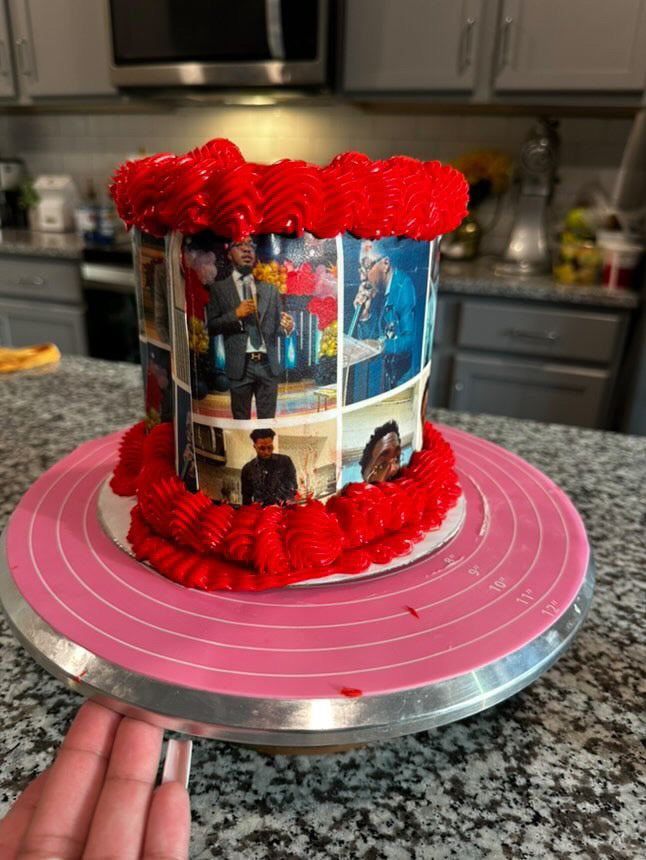 Edible Image Heart Cake